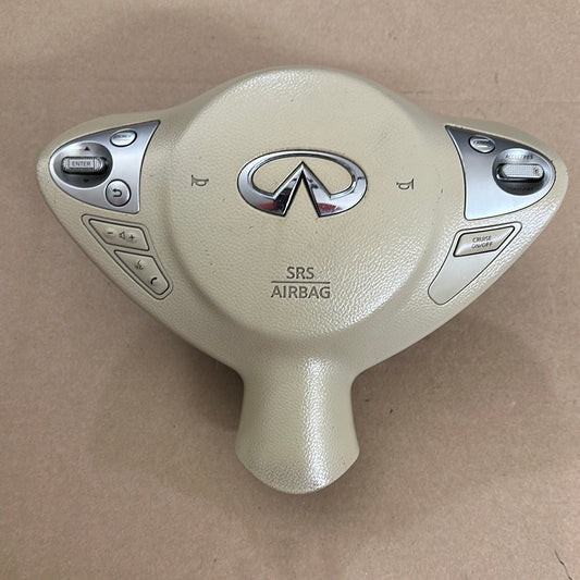 2009 2010 2011 2012 2013 2014 2015 2016 2017 Infiniti fx35 fx37 qx70 Steering Wheel Airbag Used OEM tan