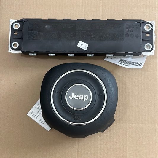 2015 2016 2017 2018 2019 2020 2021 Jeep renegade Steering Wheel Airbag knee Airbag set Used OEM Black